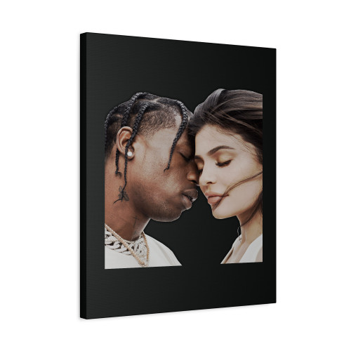 Kylie Jenner And Travis Scott Kiss Canvas Print Poster