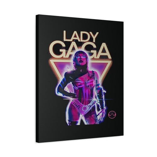 Lady Gaga Neon Canvas Print Poster