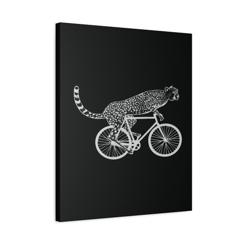 Leopard On Bicycle Canvas Print Poster