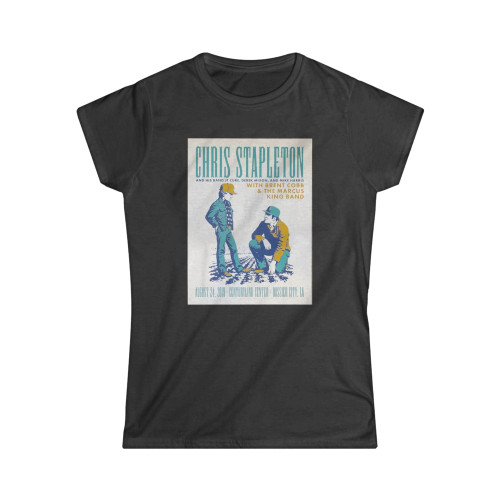 2019 Chris Stapleton Bossier City Silkscreen Concert Poster Women's T-Shirt Tee