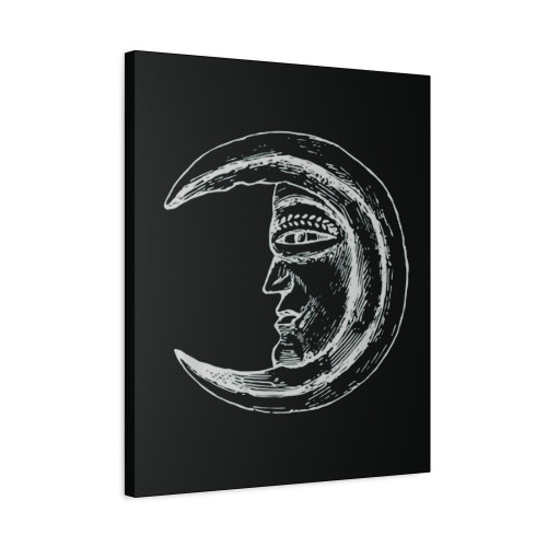 Vintage Moon Sketch Canvas Print Poster