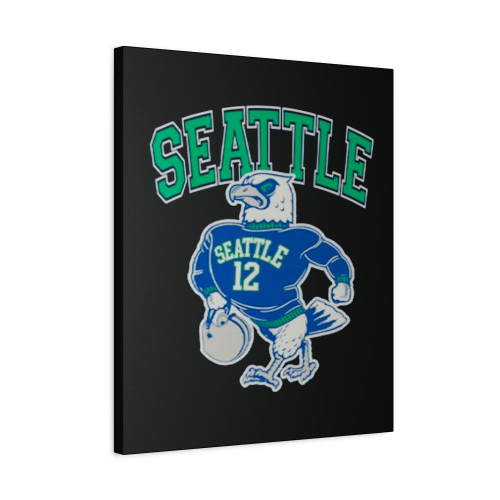 Vintage Seattle Football Retro Mascot Canvas Print Poster