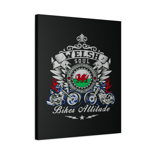 Welsh Soul Biker Attitude Bike Motorcycle Canvas Print Poster