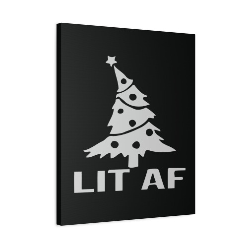 Lit Af Christmas Tree Canvas Print Poster
