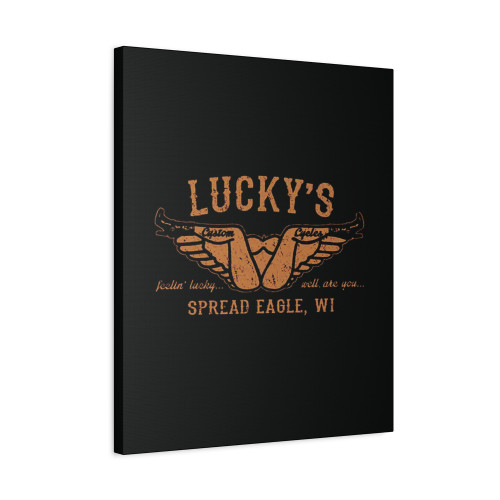 Luckys Custom Motorcycle Canvas Print Poster