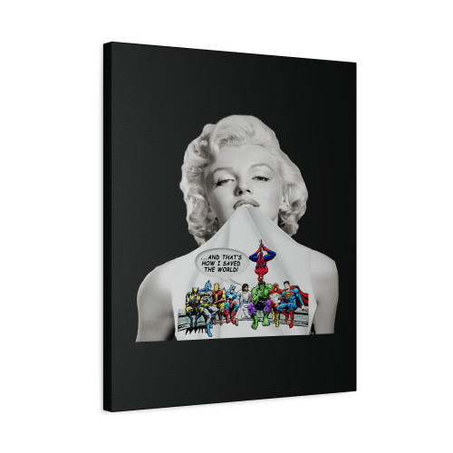 Marilyn Monroe And Jesus Superheroes Canvas Print Poster
