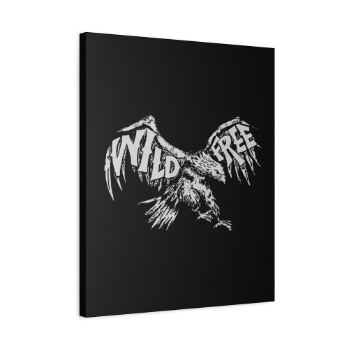 Wild Free Vintage Eagle Hand Lettering Freedom Usa Canvas Print Poster
