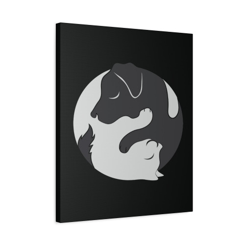 Yin Dog Yang Cat Canvas Print Poster