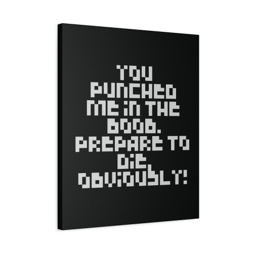 You Punched Me In The Boob Prepare To Die Obviously Canvas Print Poster