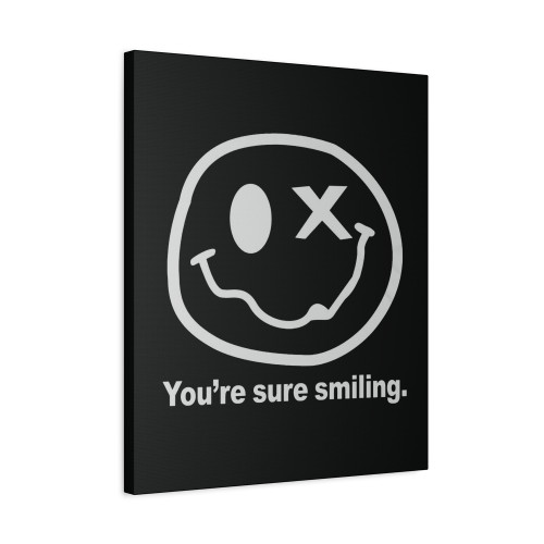 Youre Sure Smiling Funny Smiley Vintage Canvas Print Poster