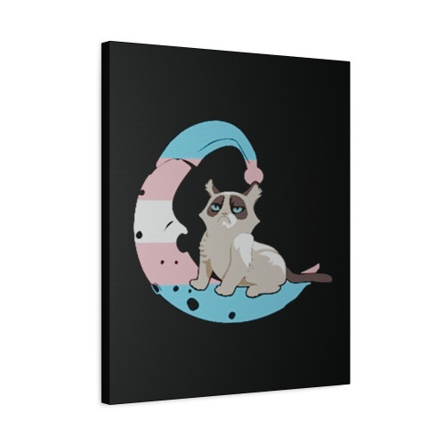 Moon Space Trans Cat Canvas Print Poster