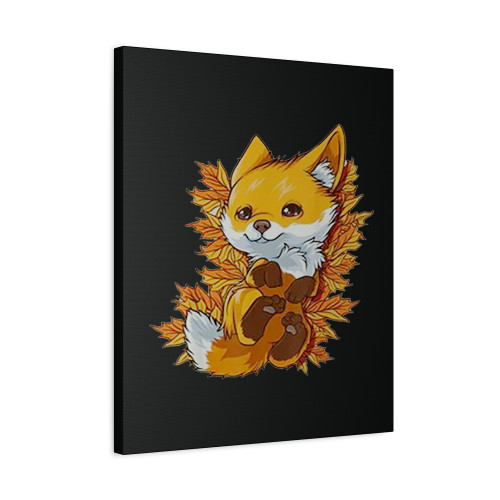 Red Forest Fox Baby Japanese Canvas Print Poster