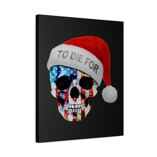 Skull United State Skull Santa Clause To Die For Canvas Print Poster
