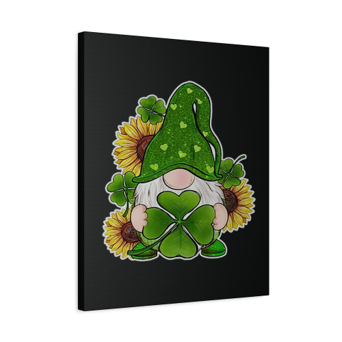 St Patrick Is Day Gnome Flower Canvas Print Poster