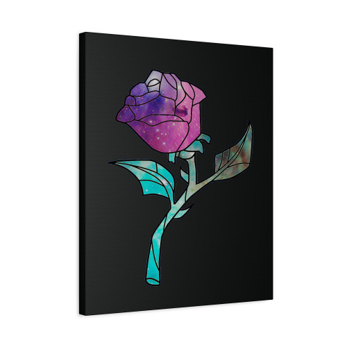 Stained Glass Rose Galaxy Canvas Print Poster