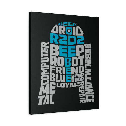 Star Wars R2D2 Typography Canvas Print Poster