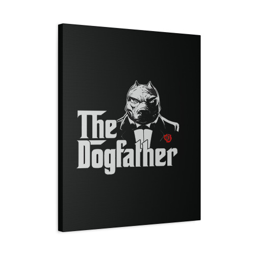 The Dogfather Pitbull Dog Party Canvas Print Poster