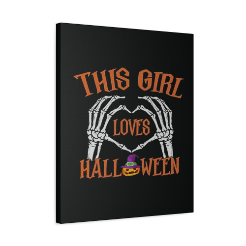 This Girl Loves Halloween Logo Art Canvas Print Poster