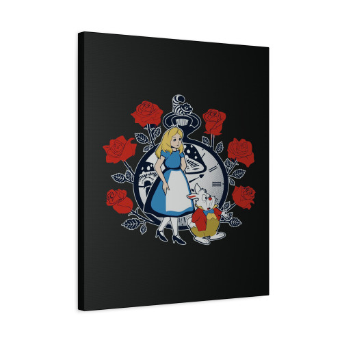 Time For Wonderland Alice White Rabbit Cheshire Cat Queen Of Hearts Disney Cartoon Geek Canvas Print Poster
