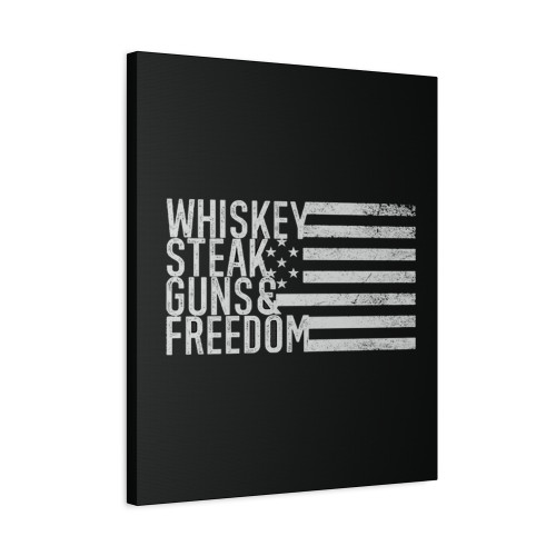 Whiskey Steak Guns Freedom Canvas Print Poster