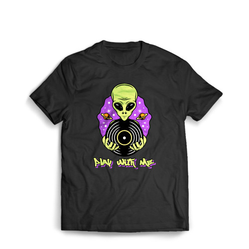 Play With Me Alien Dj Music Logo Men's T-Shirt Tee