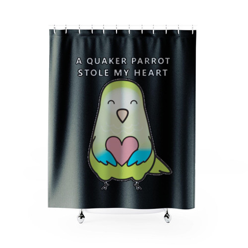 A Quaker Parrot Stole My Heart Shower Curtains