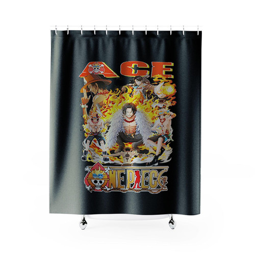 Portgas D Ace Devil Fruit Fire Anime One Piece Shower Curtains