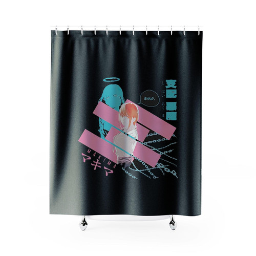 Bang Makima Chainsaw Man Shower Curtains Bang Makima Chainsaw Man Shower Curtains
