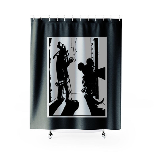 Punk Mickey Logo Shower Curtains