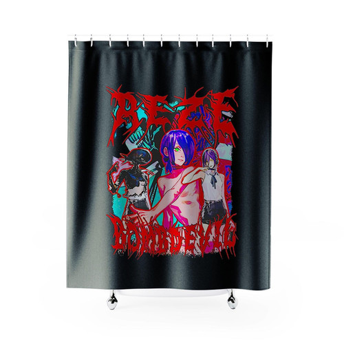 Reze Chainsaw Man Homage Vintage Bomb Devil Chainsaw Man Shower Curtains