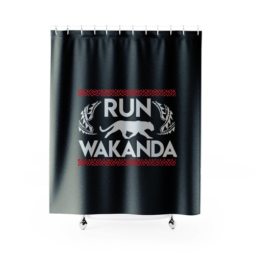Run Wakanda Black Panther Shower Curtains