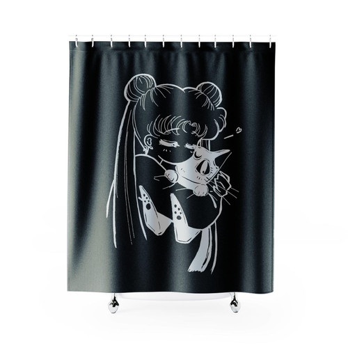 Sailor Moon Usagi Luna Shower Curtains