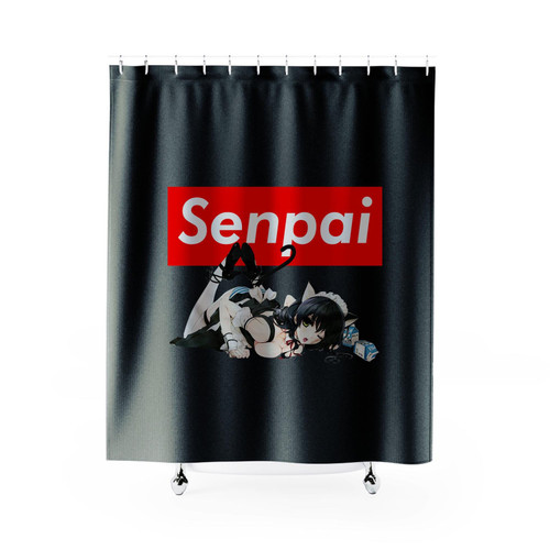 Sexy Anime Girl Supreme Senpai Manga Shower Curtains