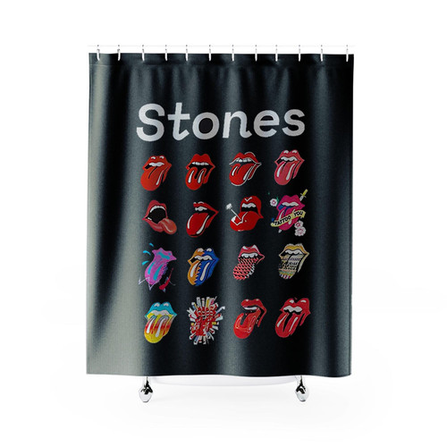 Sixty Years Brushstroke Tongue The Rolling Stones Tatto You Shower Curtains
