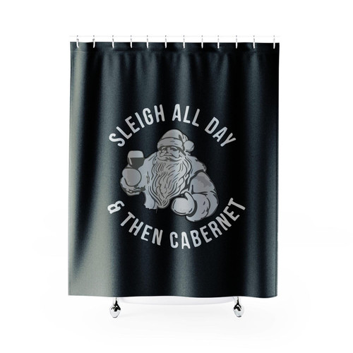 Sleigh All Day And Then Cabernet Shower Curtains