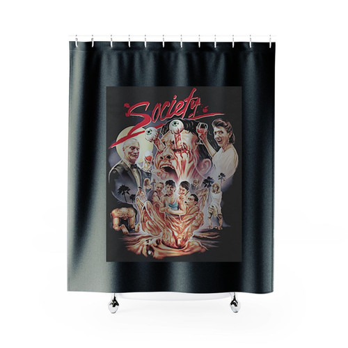 Society 1980S Horror Movie Gruesome Cult For The Social Elite Shower Curtains