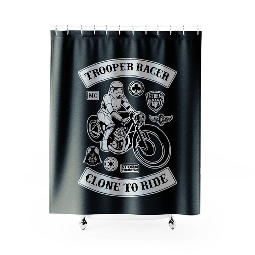 Stormtrooper Biker Racer Funny Star Wars Shower Curtains