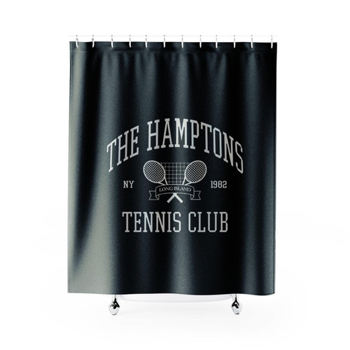 The Hamptons Vintage Tennis Logo Shower Curtains