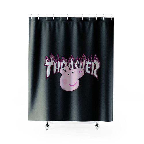 Thrasher Peppa Pig Funny Vectorized Shower Curtains Thrasher Peppa Pig Funny Vectorized Shower Curtains