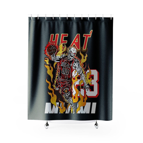 Vintage Miami Heat Basketball Shower Curtains