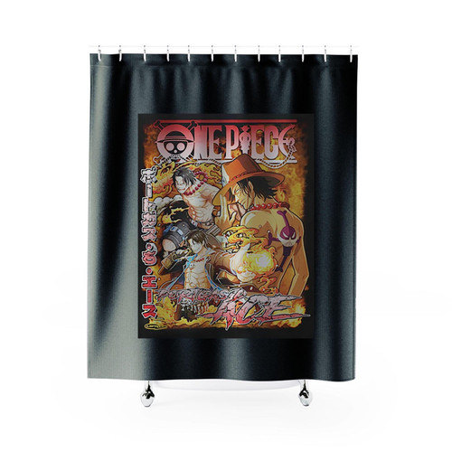 Vintage Portgas D Ace One Piece Shower Curtains