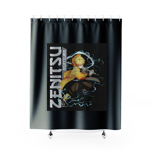 Vintage Style Zenitsu Demon Slayer Shower Curtains