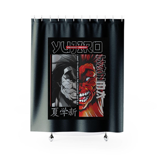Yujiro Hanma Kanji Baki Hanma Bakii The Grrappler Shower Curtains