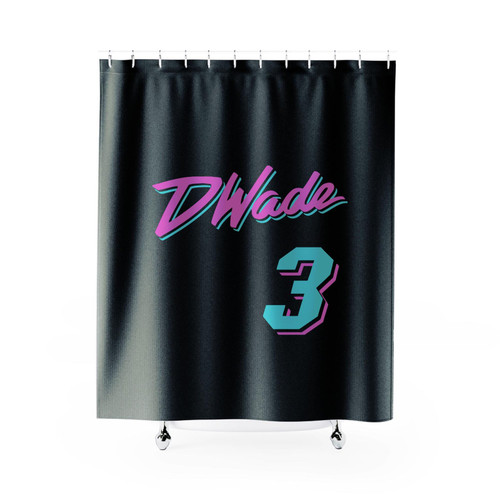 Black Miami D Wade Vice City Shower Curtains
