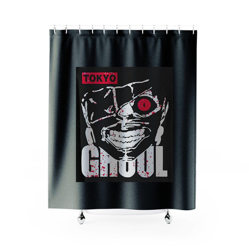 Black Tokyo Ghoul Kaneki Shower Curtains