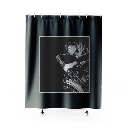Blue Giant Anime Guy Shower Curtains