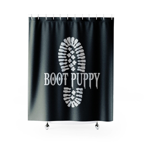 Boot Puppy Logo Shower Curtains Boot Puppy Logo Shower Curtains