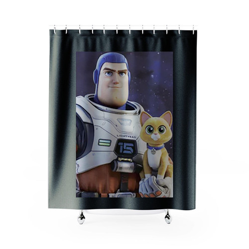 Buzz Lightyear New Movie Cat Robot Sox Astronaut Space Toy Story Sequel Pixar Shower Curtains