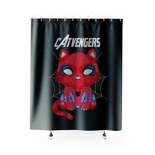 Cat Spiderman Avengers Shower Curtains