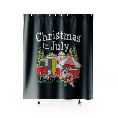 Christmas In July Camping Lover Summer Shower Curtains